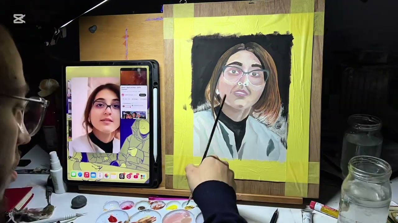 Portrait à la Gouache ( sur papier coton )DJAZILA