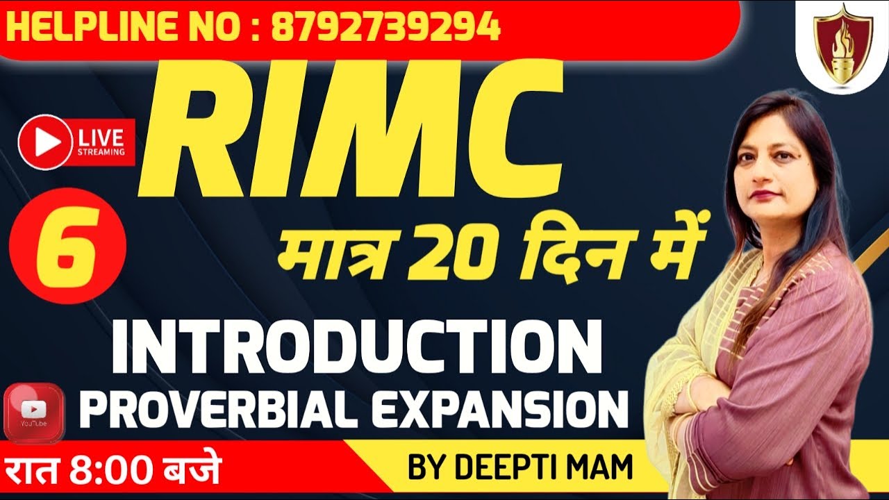 Introduction Proverbial Expansion | English | RIMC | Sukhoi Academy | Deepti Mam