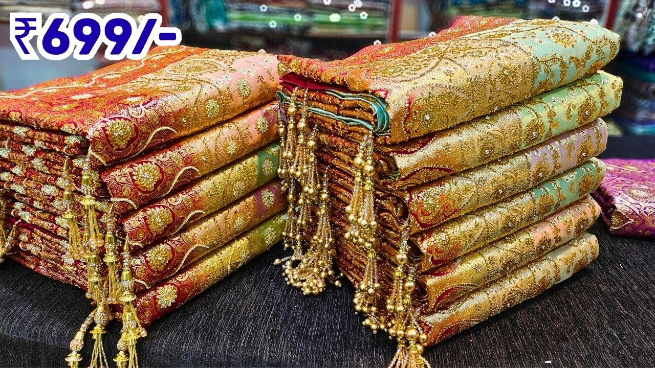 Bridal Wedding Sarees ₹699/- 😱 | RAMZAN 2026 Tissue Organza Banarasi Sarees Hyderabad