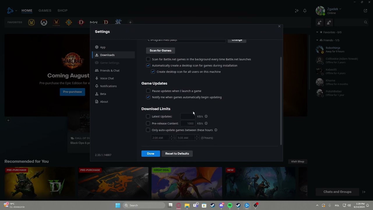 How To Manage Download Speed Limit On Battle net 2024