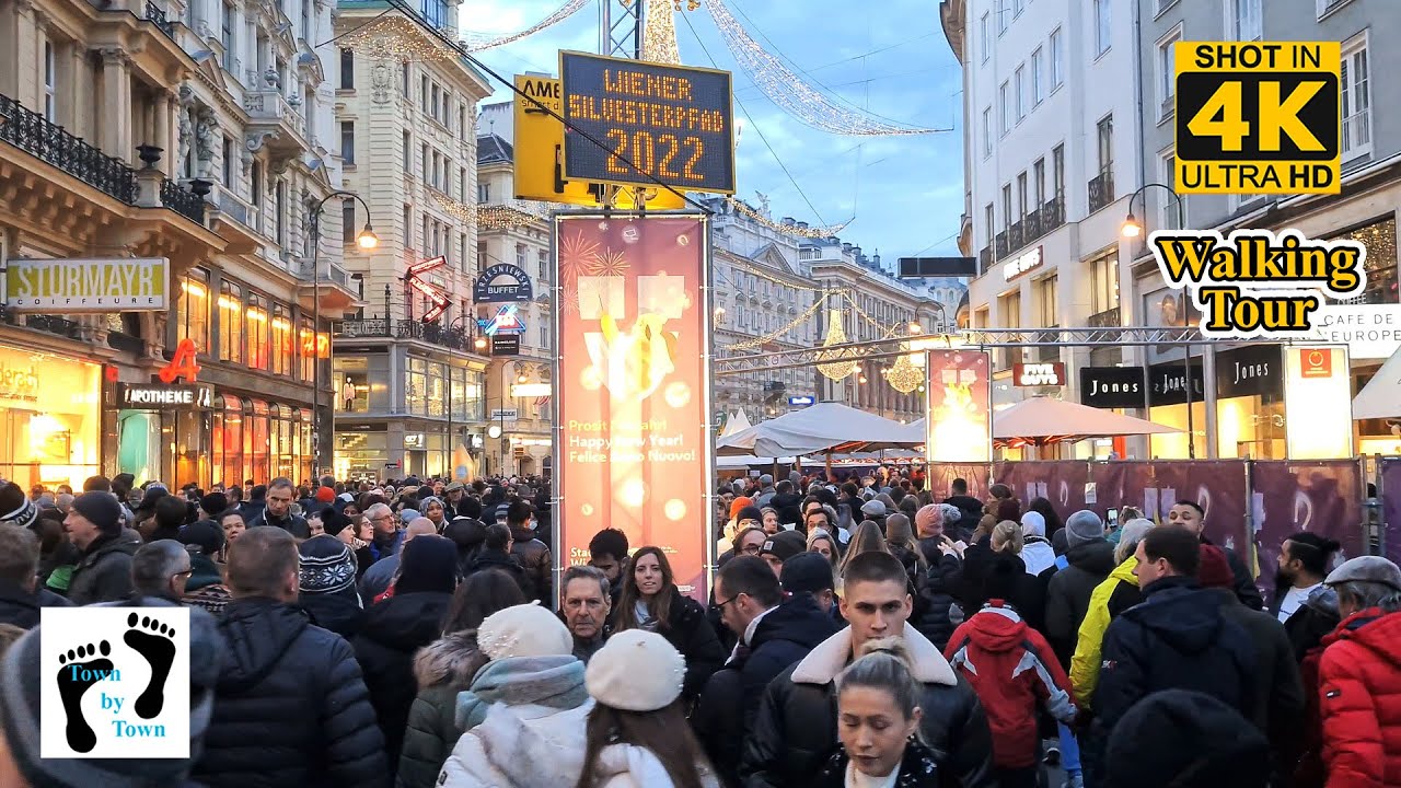💥 Wien, Vienna, Silvester 2022, Stephansplatz, City Center, Staatsoper, 4k, 60fps