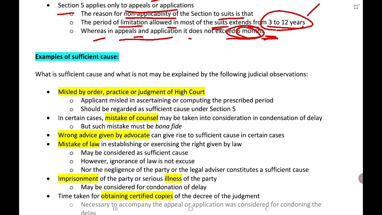 Sufficient Cause | Limitation Act