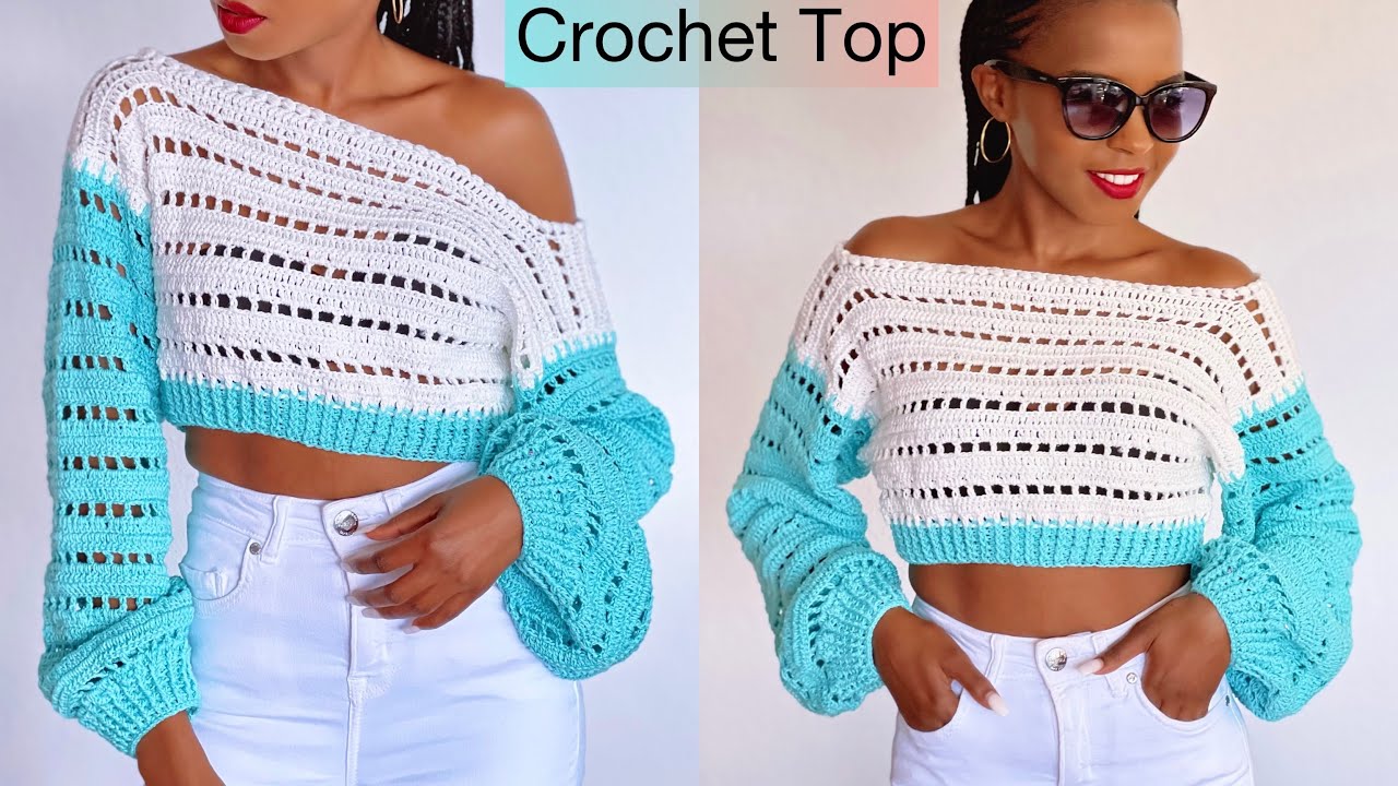 Crochet Easy Off Shoulder Sweater Top