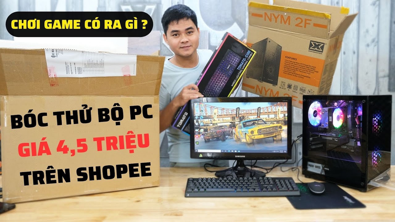 Mua Bộ PC Giá 4,5 Triệu Trên Shopee ? Có Gì Bên Trong ? Chơi Game Ra Gì ? Bạn Nào Sẽ May Mắn Nhận ?