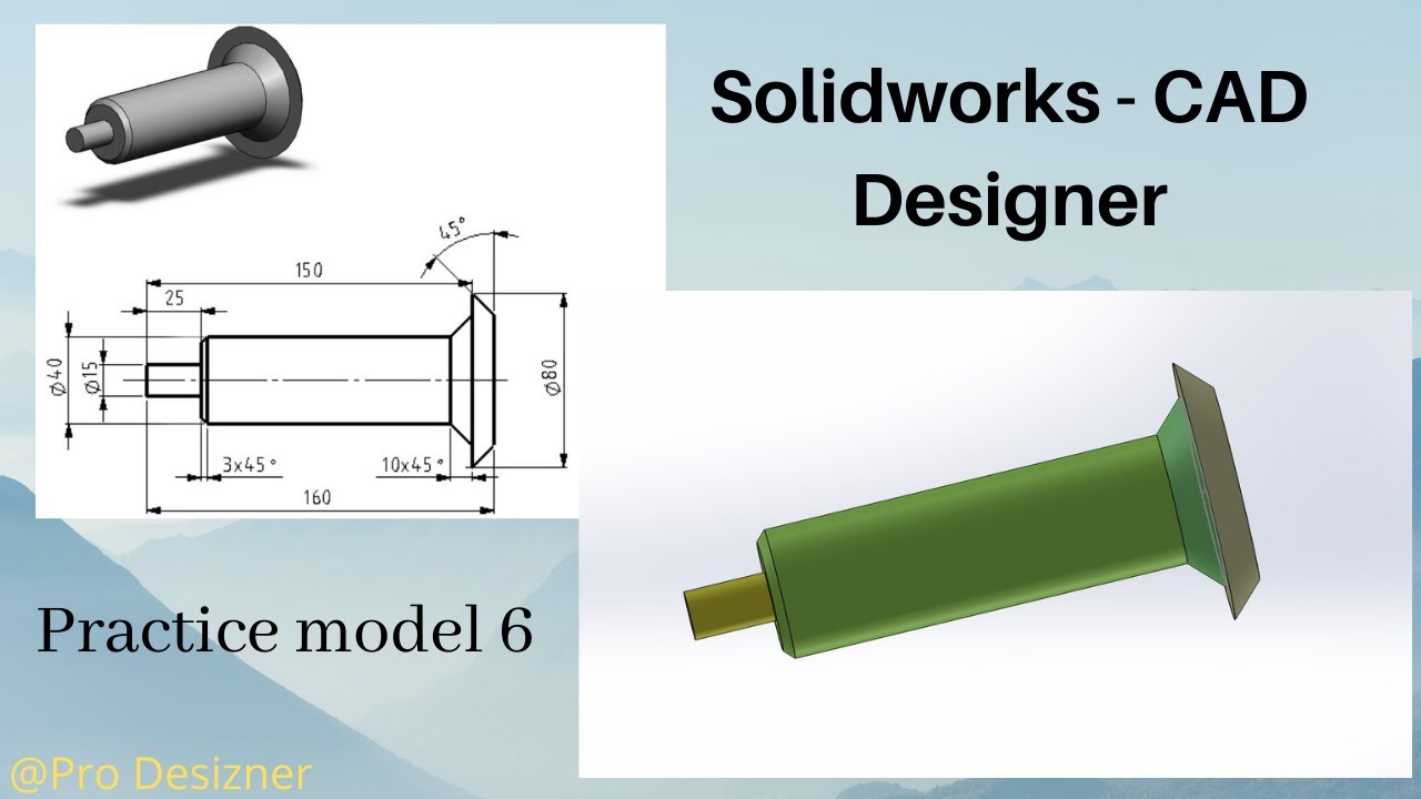 Solidworks Design - Practice Model 6 - CAD - Tutorial video