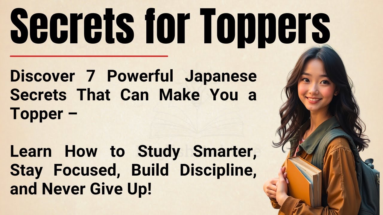 7 Powerful Japanese Secrets to Become a Topper 🔥 | Study Smarter & Stay Focused | Learning English✅