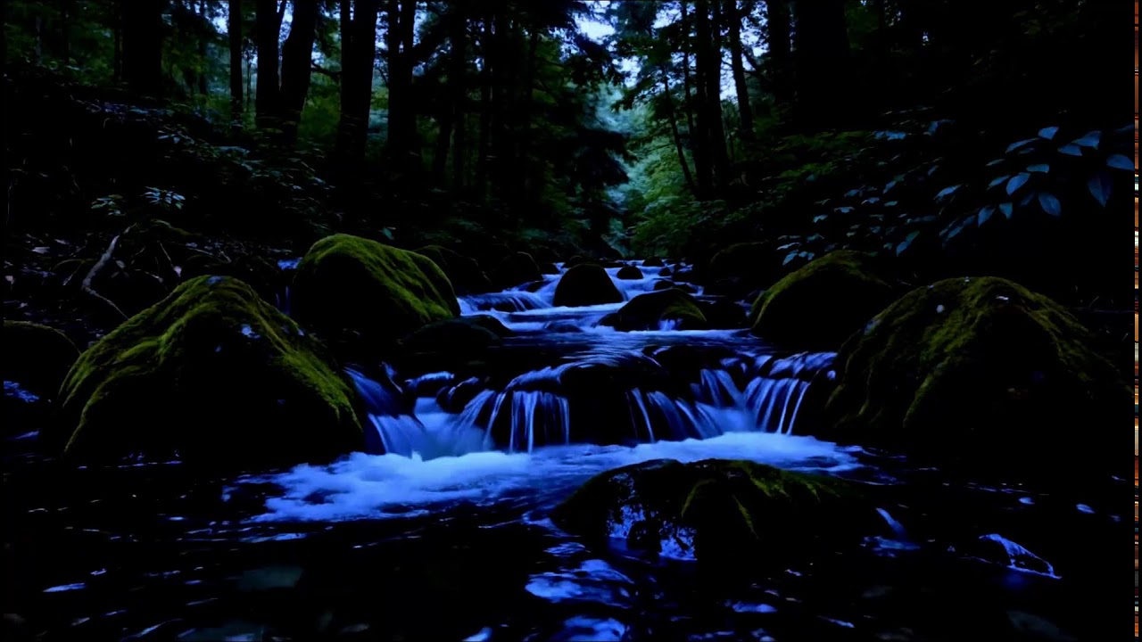 Dark Forest River Sounds at Night | Deep Sleep in 5 Minutes • Powerful Natural White Noise