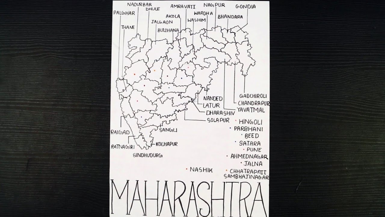 How To Draw Maharashtra Map Step By Step || Maharashtra Map Drawing For Beginners