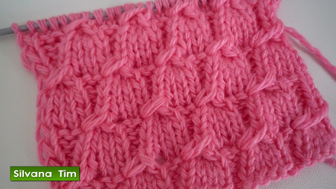 Como tejer Punto Campanitas Fantasia con dos Agujas (dos palitos) / silvana tim # 394