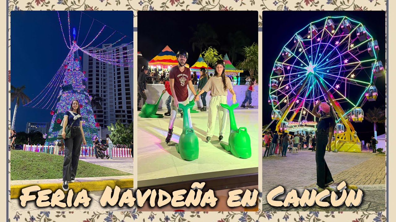 Asi es una feria navideña en Cancún🇲🇽| Cubanos viven esto y quedan sorprendidos 🎡🎯