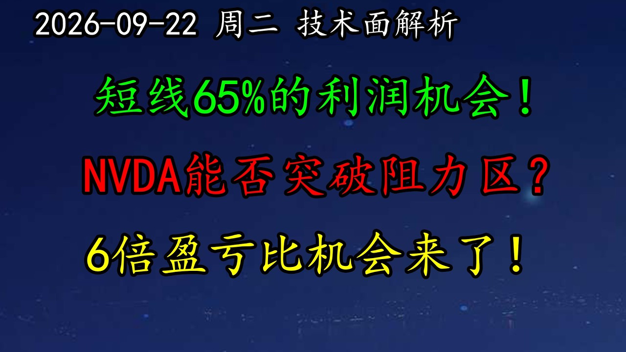 美股 技术面：大型底部！短线65%的利润机会！NVDA能否突破阻力区？6倍盈亏比机会来了！RMBS、AMR、SHOP、SNDK、MU、SKHY、ALB、SPCX、NVDA、PLTR