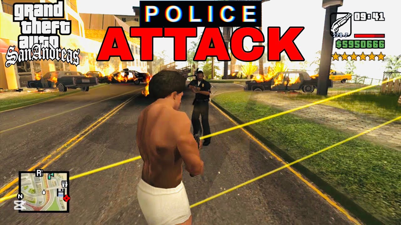 GTA SANANDRES POLICE SIX STARS ⭐️⭐️⭐️⭐️⭐️⭐️#gtasanandreas #police #attack #usa 