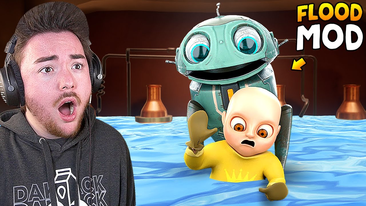FLOODING EVERYTHING IN WATER!!! | The Baby in Yellow: The Black Cat Update (Mods)
