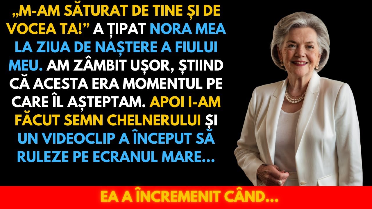 „M-am săturat de tine și de vocea ta!” – Nora mea a țipat la ziua fiului meu. Eu doar am zâmbit...