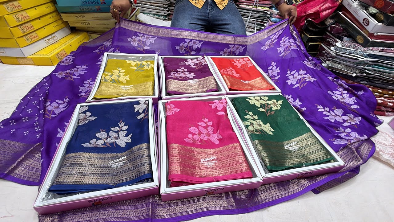 chickpet Bangalore wholesale fancy Sarees||Single saree courier available