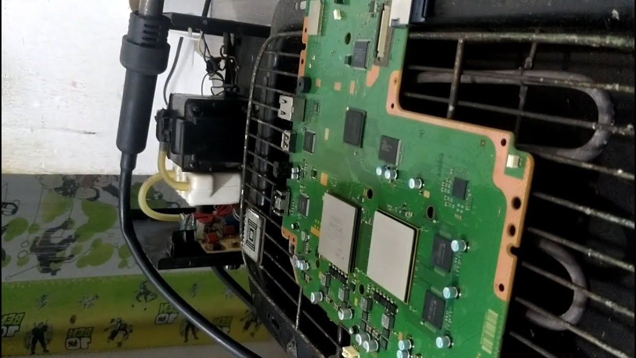 reballing no ps3 liga e desliga e trocando a RSX em casa na churrasqueira