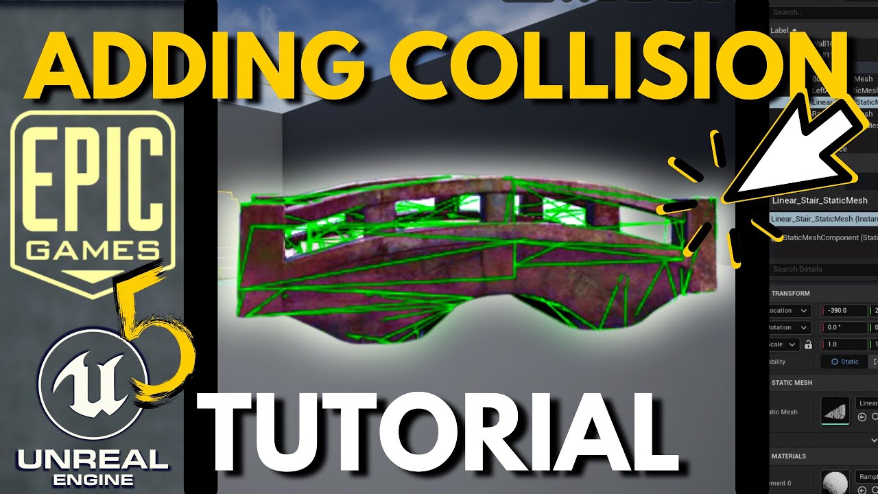 How to add collision to 3D Meshes in Unreal Engine 5! #ue5 #unrealenginetutorial