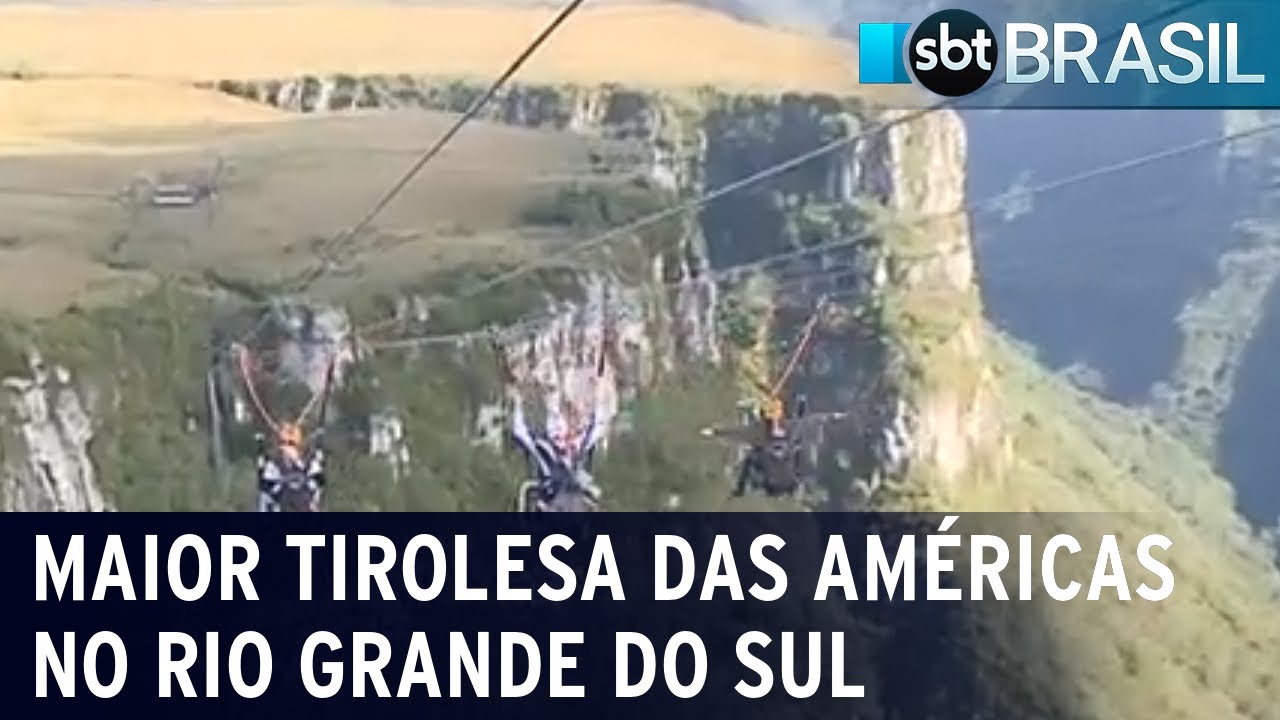 Maior tirolesa das Am&eacute;ricas no Rio Grande do Sul | SBT Brasil (12/08/23)