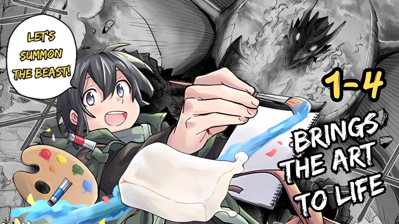 [1-4] Stranded Boy’s Drawings Come to Life—Beasts, Homes, and a Paradise!? | Manga Recap