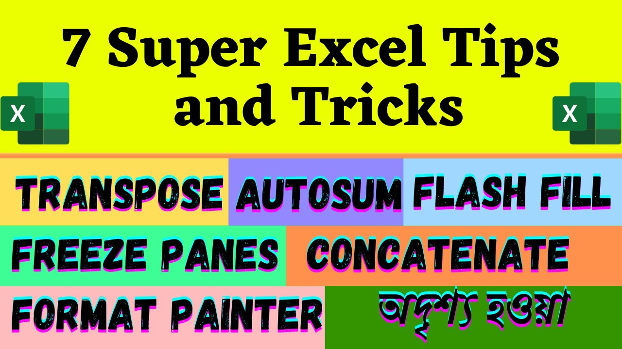 7 Super Excel Tips and Tricks | Excel Tips and Tricks Bangla Tutorial | MS Excel Tips and Tricks