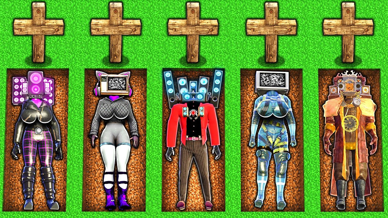 SECRET GRAVE of TV WOMAN and CAMERA & SPEAKER MAN TITAN vs SKIBIDI TOILET in MINECRAFT animation