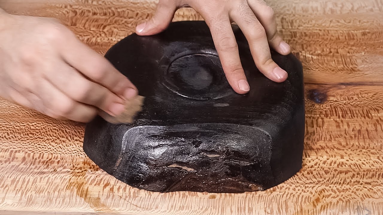 Wood Turning - Burning And Carving Bowl