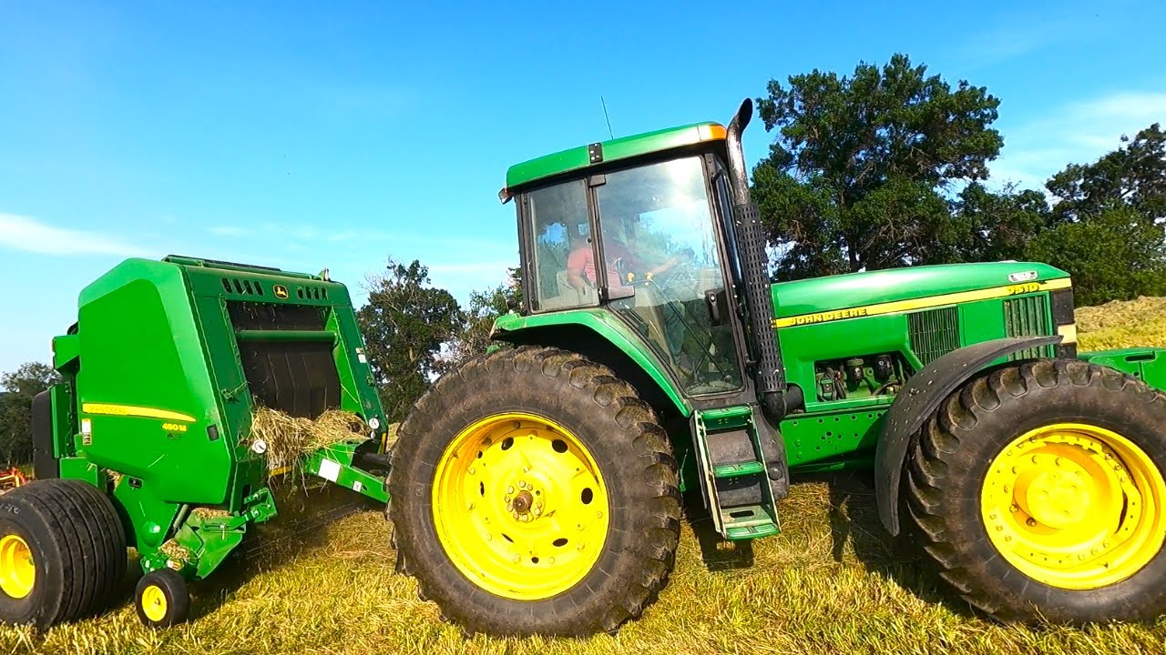 Новый рулонный пресс-подборщик John Deere 450M остаётся на ферме! (сезон сена 2024 года)