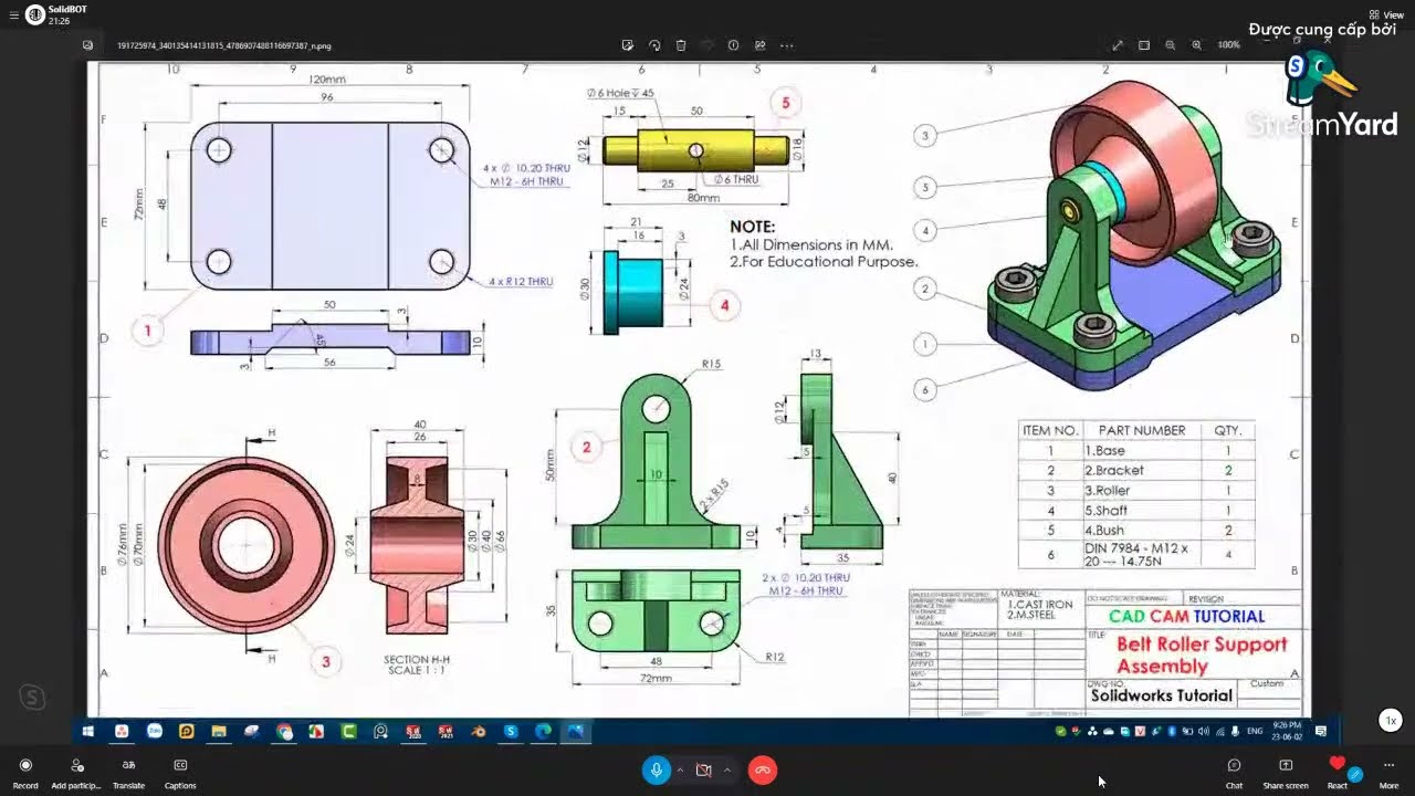 Live 5: Thực hành Đọc bản vẽ cơ khí cơ bản - VADUNI