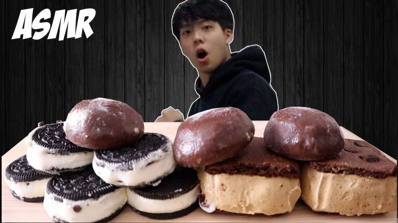 ASMR CHOCOLATE DESSERT ICE CREAM BROWNIE, MINTY OREO, MOCHI SOFT EATING SOUND MUKBANG 초콜릿 디저트먹방🍫🍪