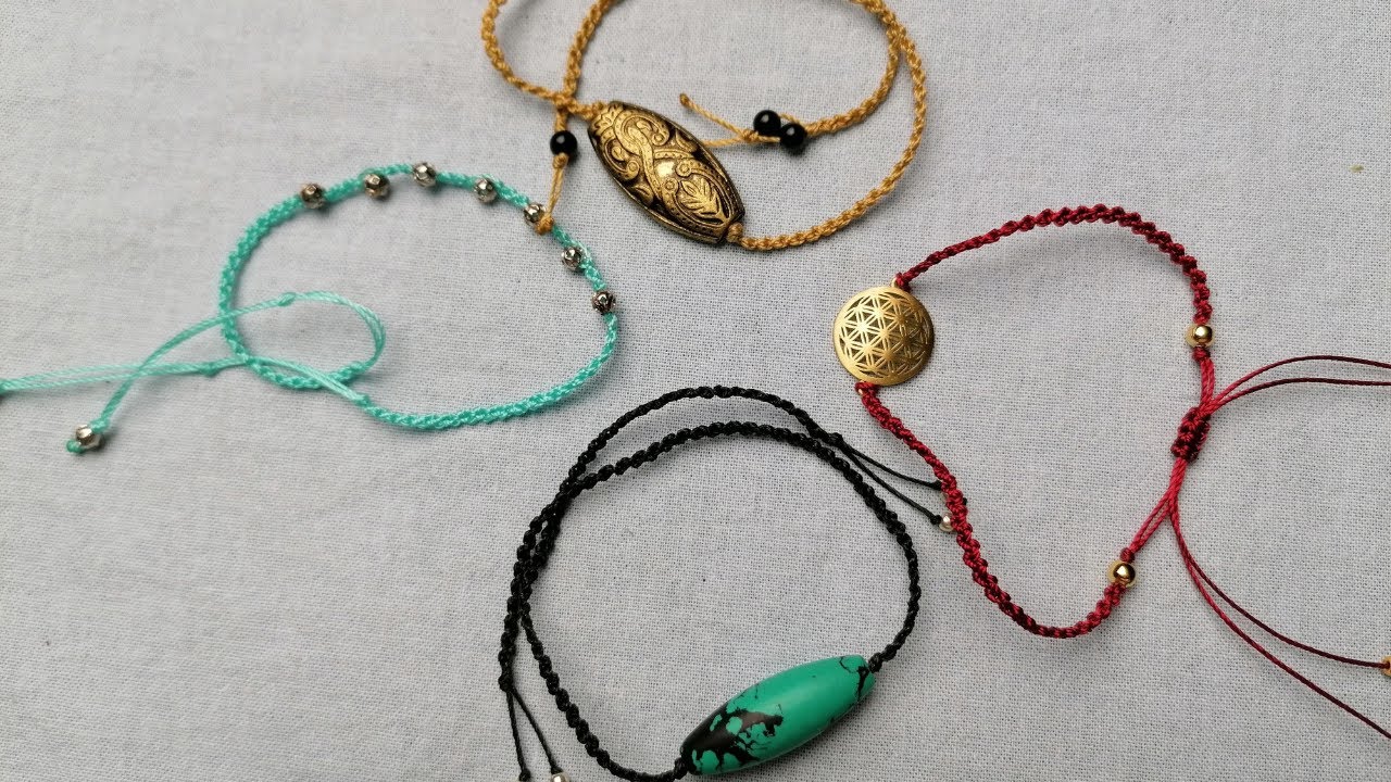 Braccialetti o cavigliera macramè  #1/ Pulseras de macramè muy simples  #1/ Bracelets macrame #1