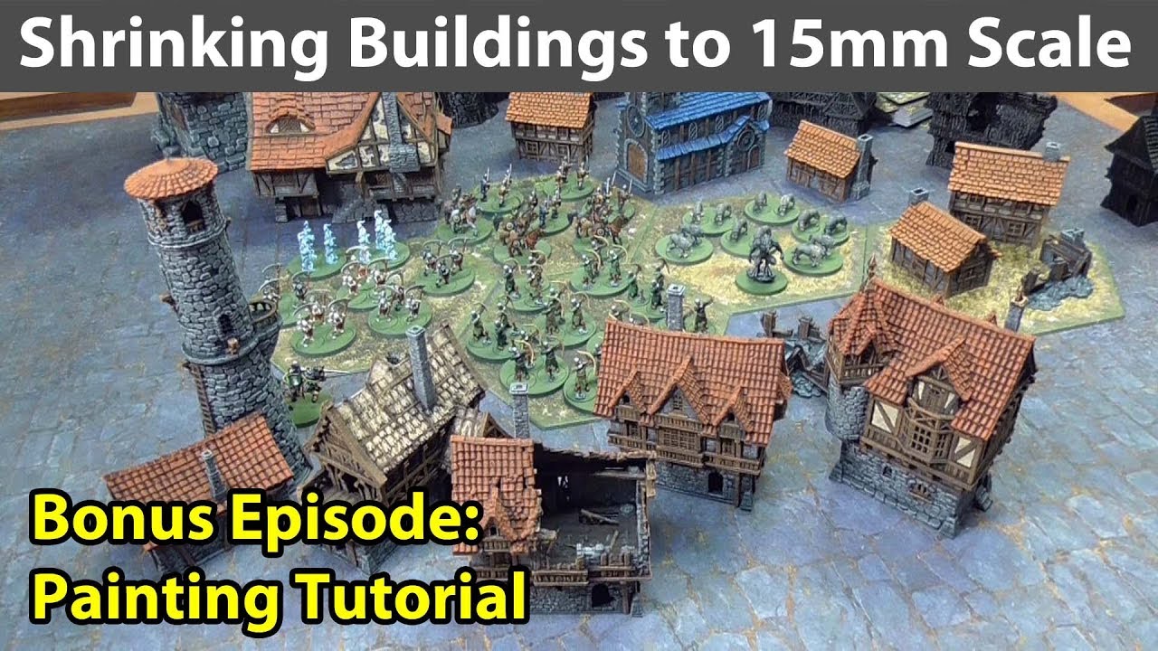 Shrinking 3D Printed Buildings for 15mm Games