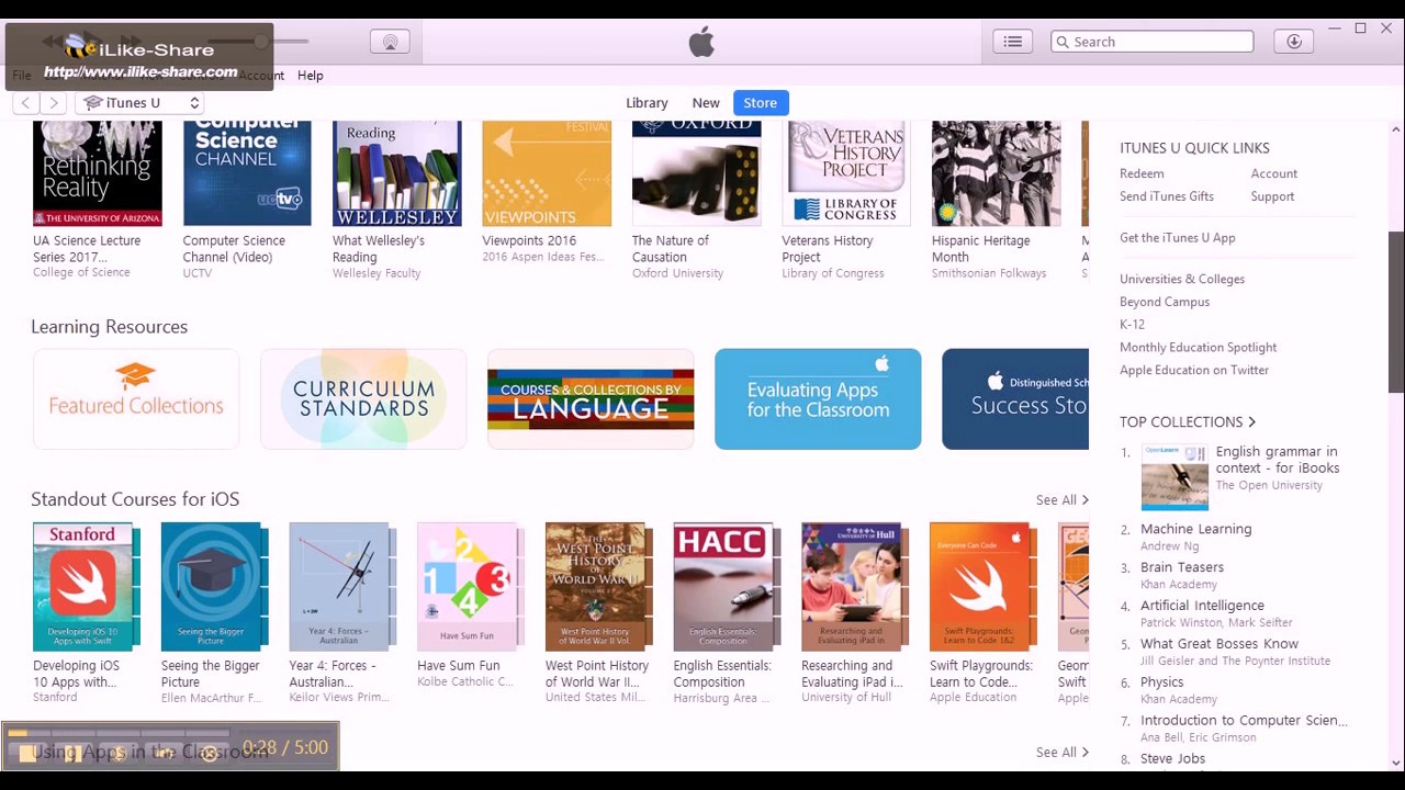 How to use iTunesU in Windows desktop for education