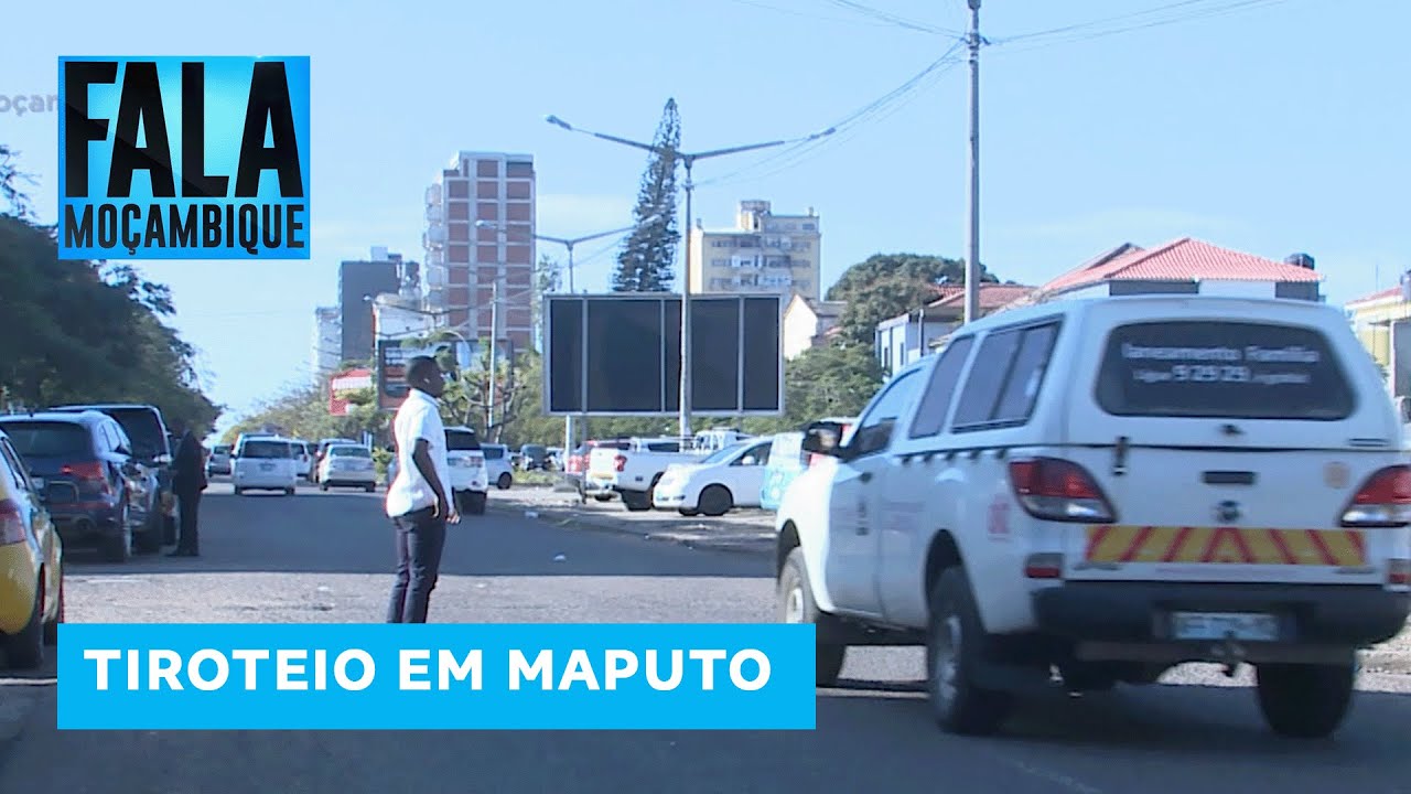 Militares e agentes da polícia trocam tiros na Avenida Mao Tse Tung na cidade de Maputo