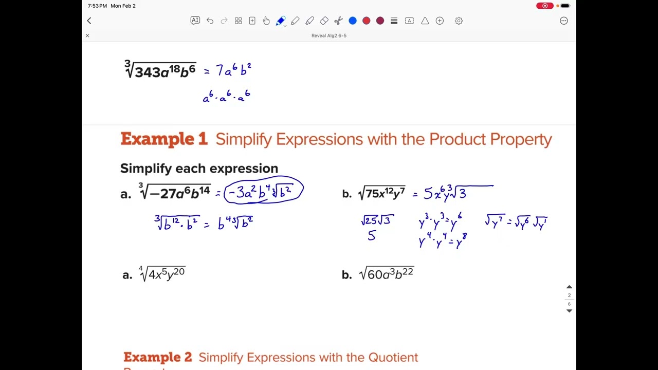 Reveal Algebra 2 Lesson 6-5, Part 1