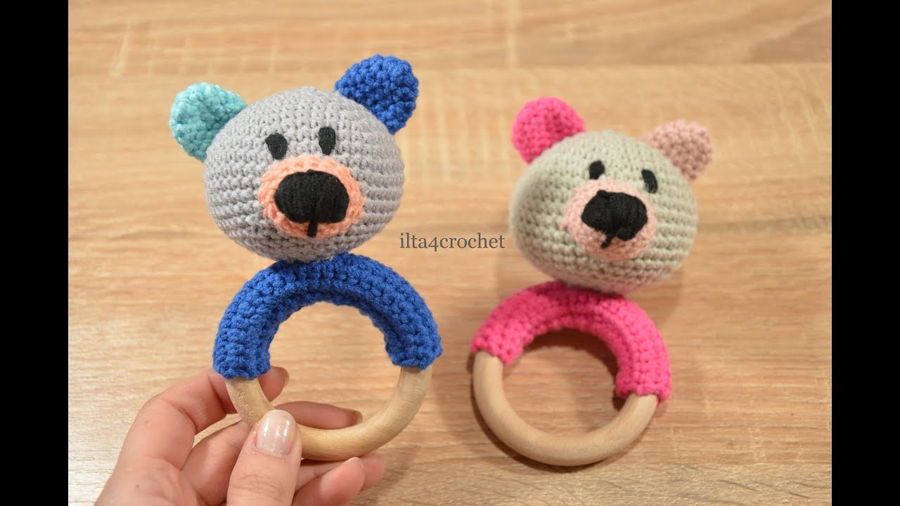 Jak zrobić szydełkiem misia - gryzak i grzechotkę - ilta4crochet