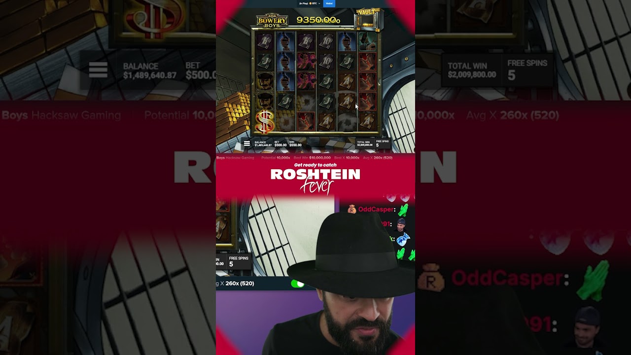 💰 ROSHTEIN'S amazing $2 MILLION hit on Bowery Boys 🏦 #bigwin #roshtein #slot #jackpot