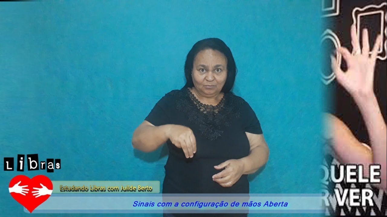 Sinais com a configuração de mãos - Mão aberta