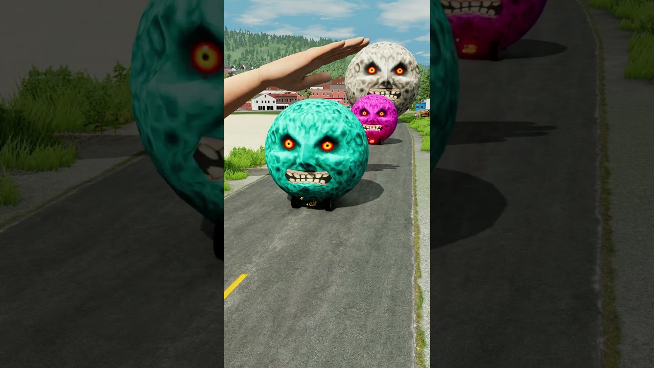 Большие и маленькие машины против гигантской ладони &mdash; BeamNG.Drive