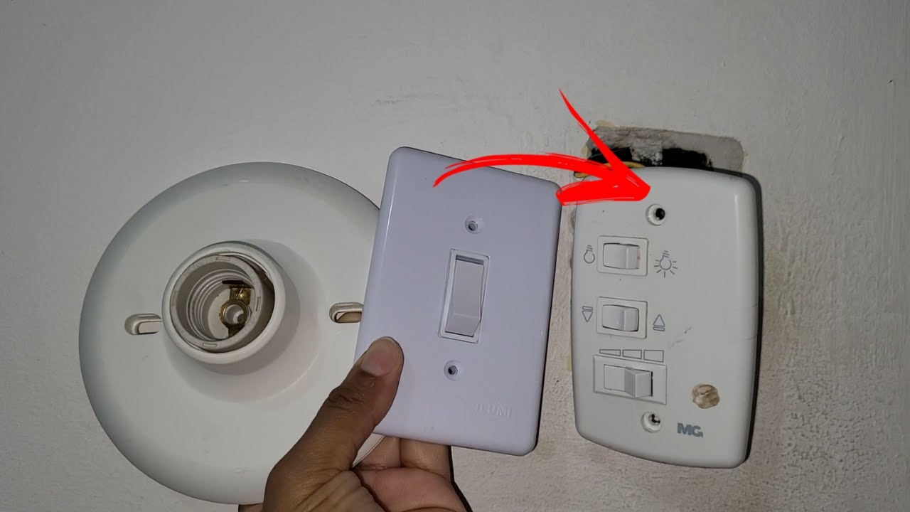 como tirar interruptor de ventilador e colocar normal de luz e bocal
