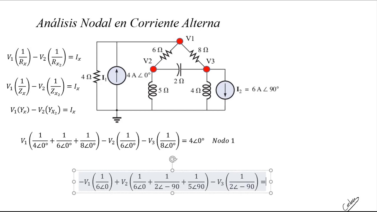 Análisis de Nodos en Corriente Alterna