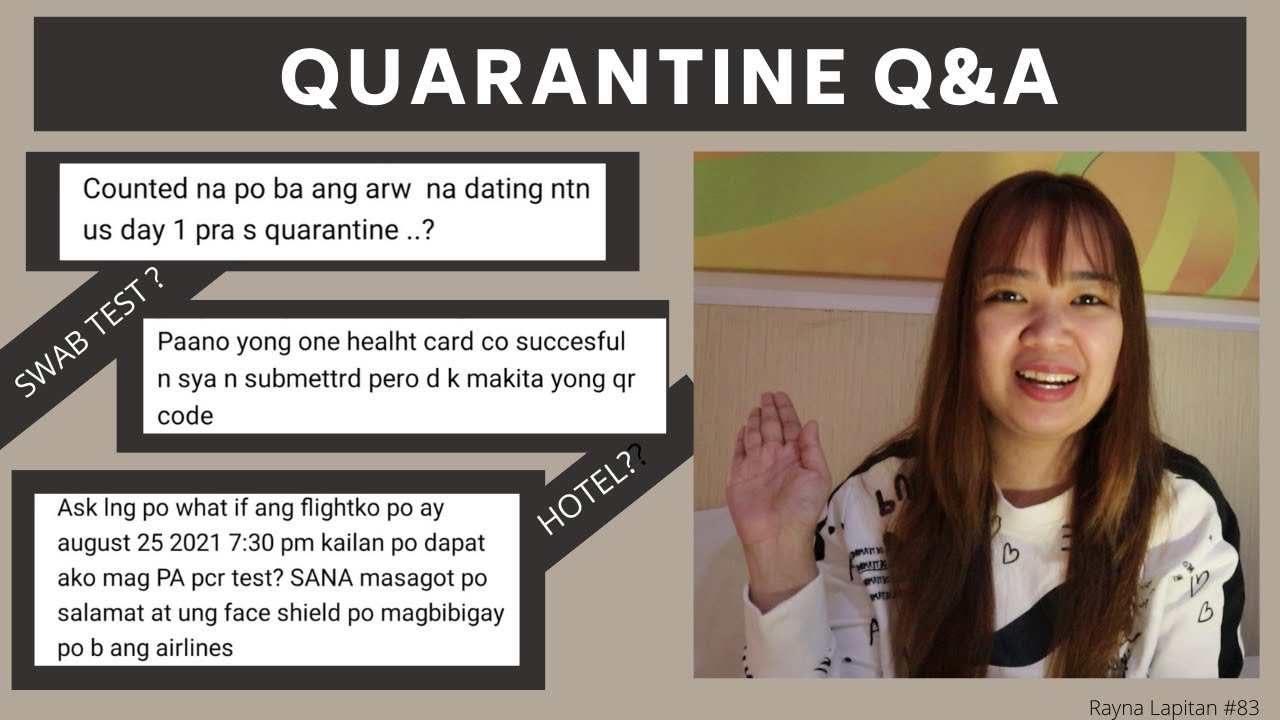ANSWERING YOUR QUESTIONS (QUARANTINE HOTEL,SWAB TEST ETC)| RAYNA LAPITAN VLOG #83