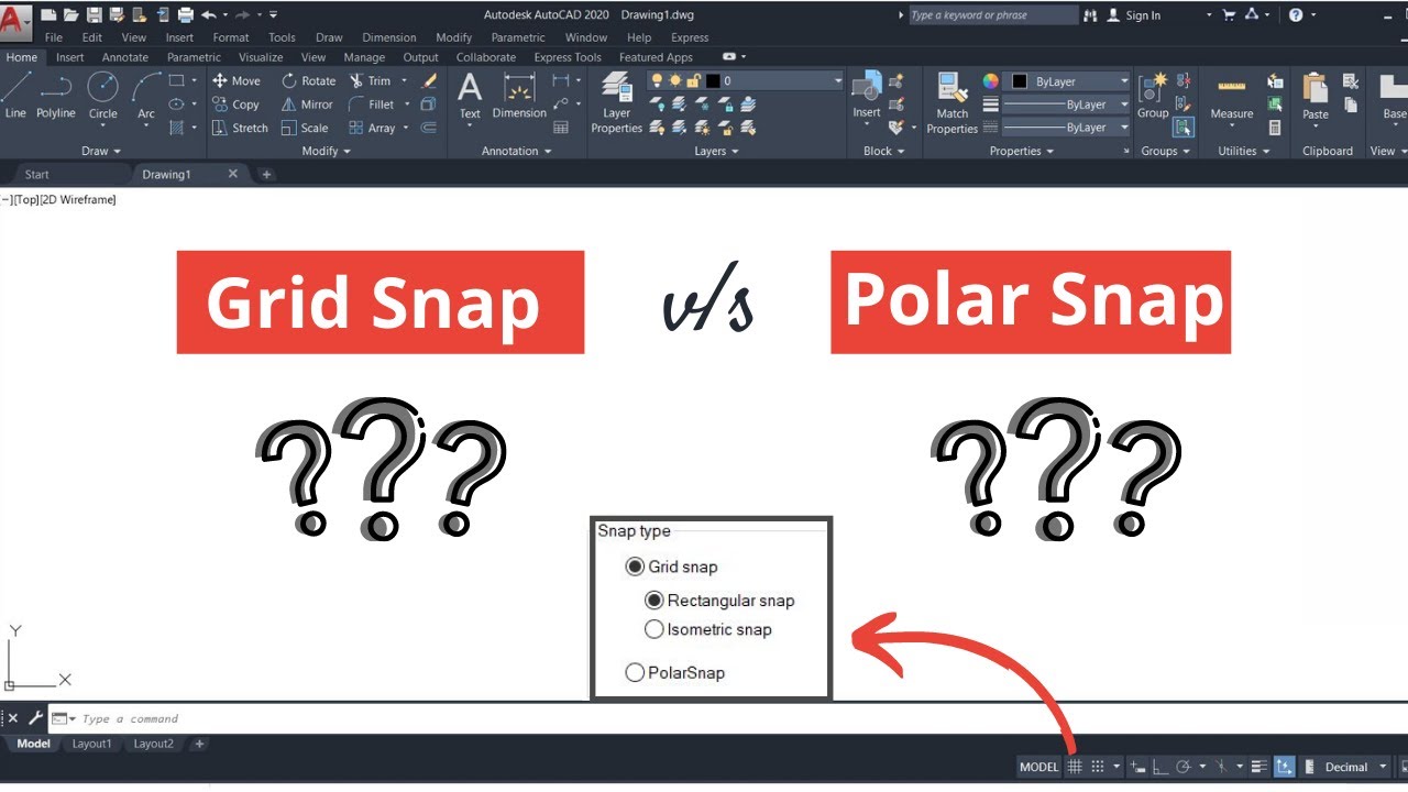 Grid snap & polar snap in AutoCAD | Snap setting in AutoCAD  #autocad #autocad2021 #autocadtutorial