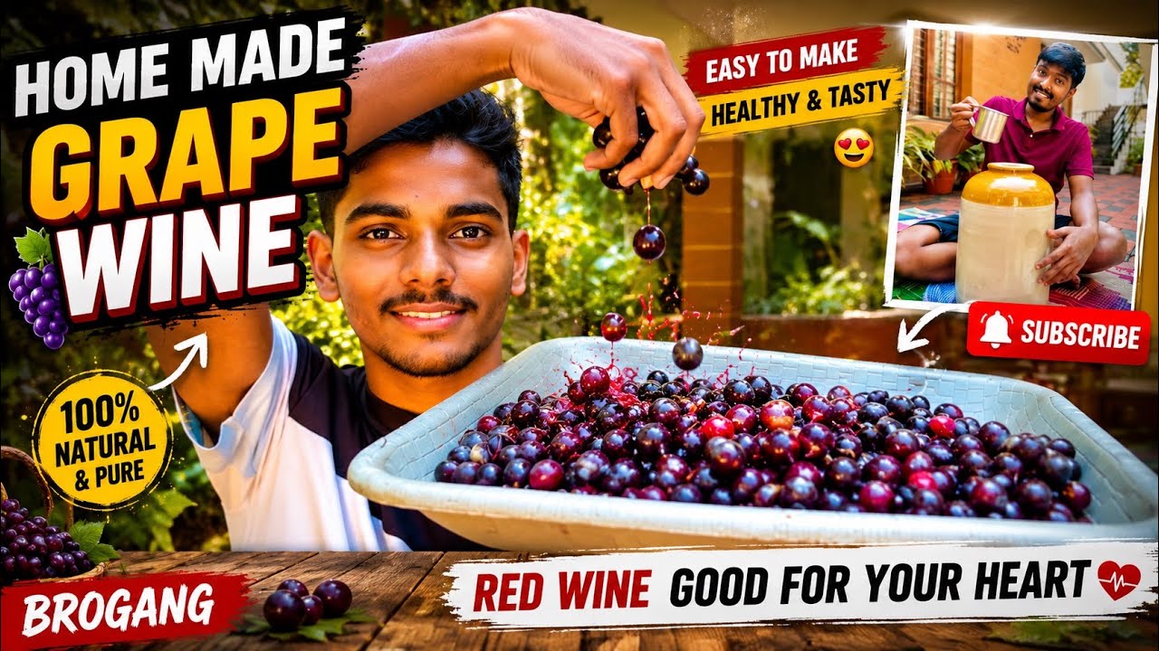 🍇 Grape Wine ನ Real Secret Recipe! 😲 ಮನೆಯಲ್ಲೇ Easy Wine!🍷