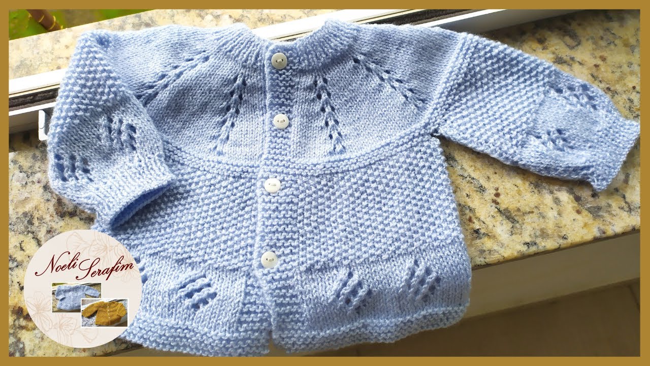 COMO HACER CARDIGAN EN DOS AGUJAS MODELO RODRIGO PARA BEBÉ DE 0 A 3 MESES
