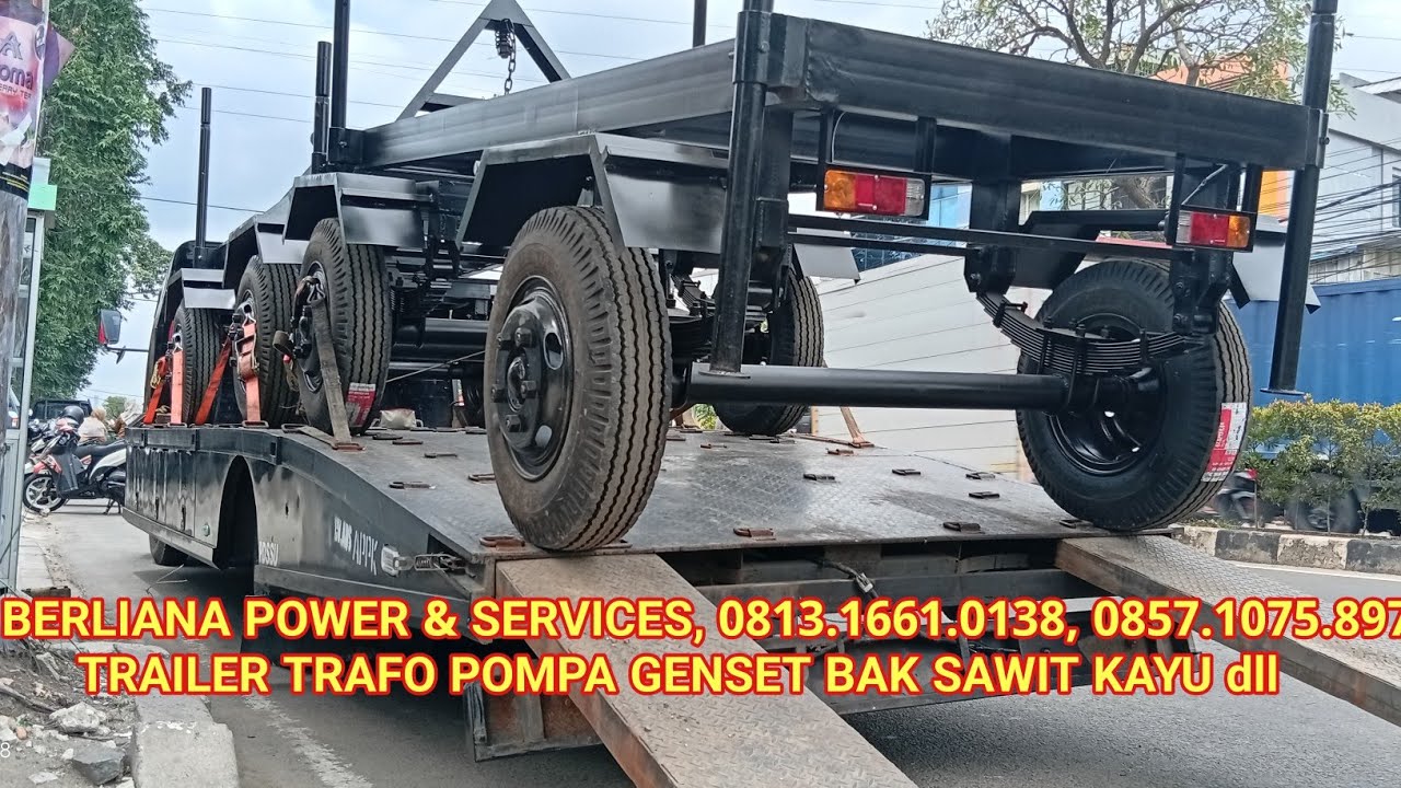 TRAILER TROLI GEROBAK ANHANG GENSET POMPA TRAFO GANDENG TRUK TRAKTOR PABRIK GUDANG KEBUN BANDARA