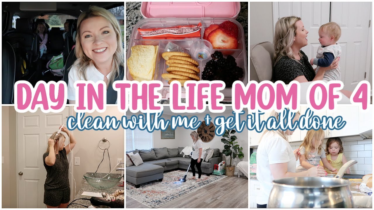 DAY IN THE LIFE OF A MOM OF 4 | CLEAN WITH ME + GET IT ALL DONE