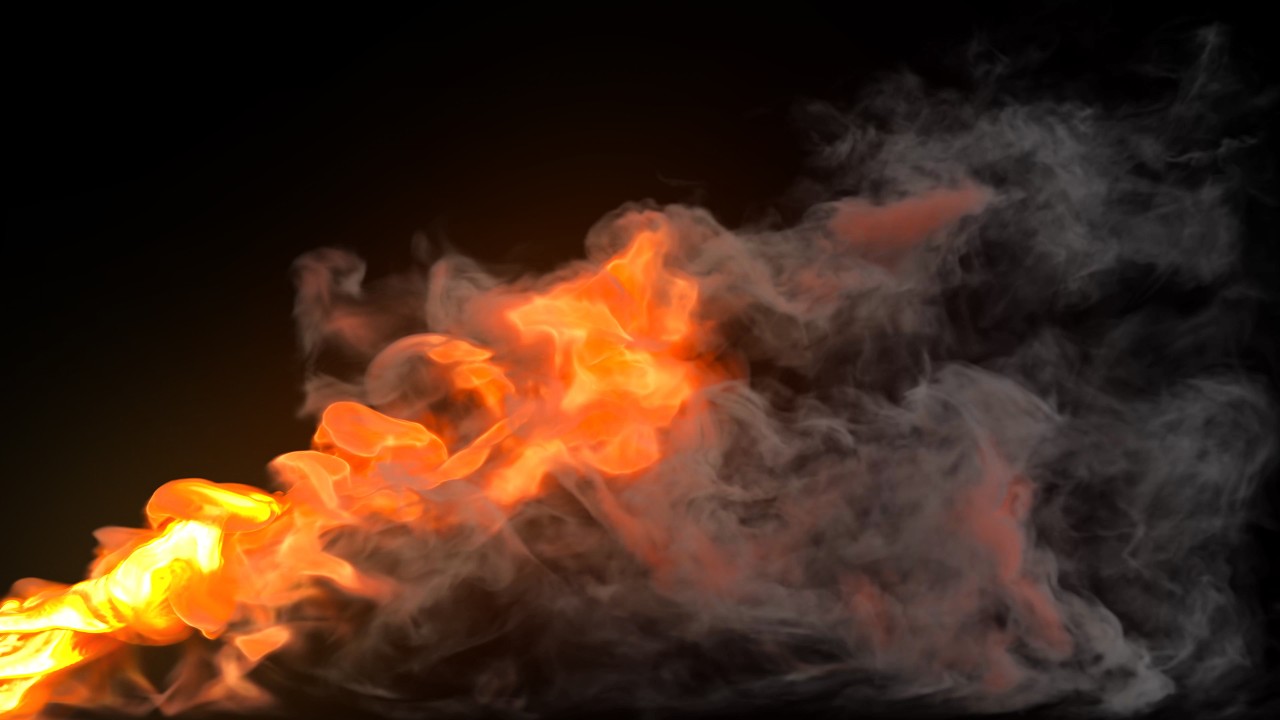 Burning Fire Background Video Effect 4K – Realistic Close Up Flames in Darkness