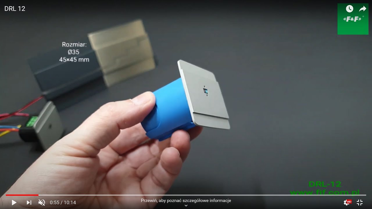 DRL 12 - Laserowy czujnik schodowy. Czujnik ruchu z funkcją ustawiania odległości