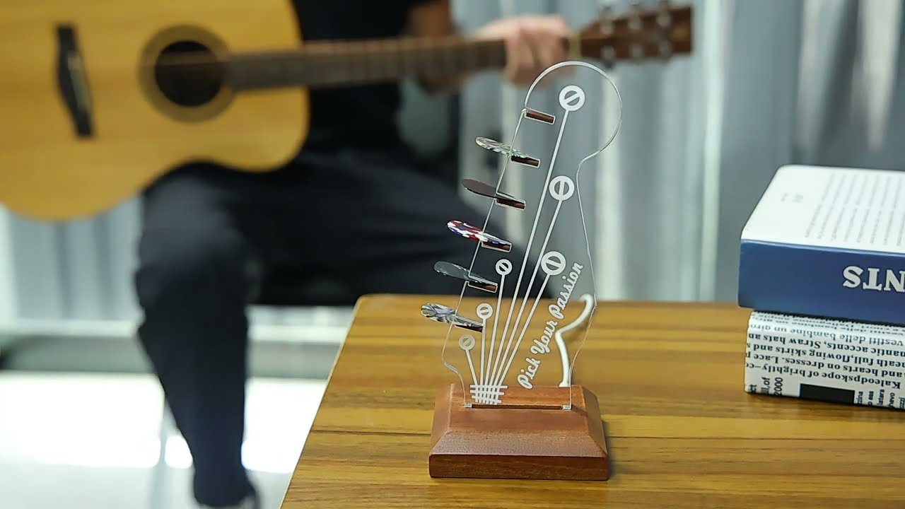 Light Up Guitar Pick Holder, Gift for Guitar Players Guitarists
