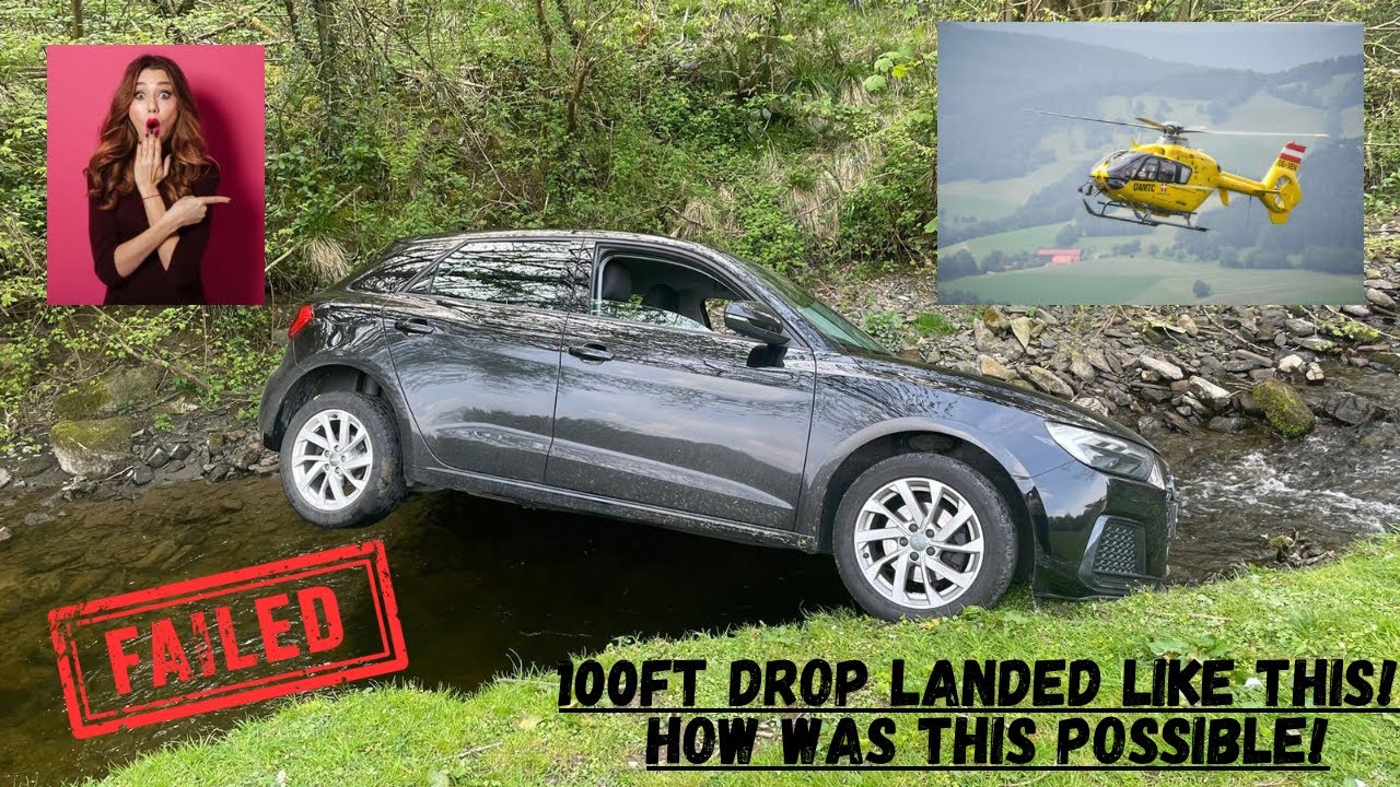 Audi скатилась с холма в реку! Ужас!